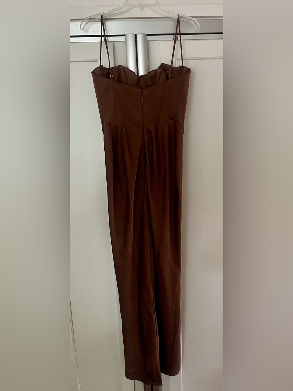 House of CB Charmaine Chocolate Corset Satin Maxi Dress size Medium - Picture 11 of 14